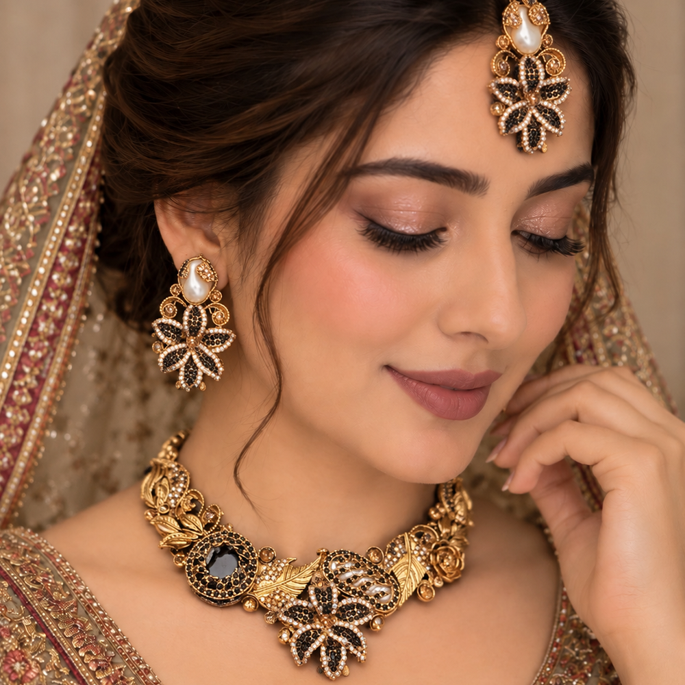 Turkish Black Full Collar set