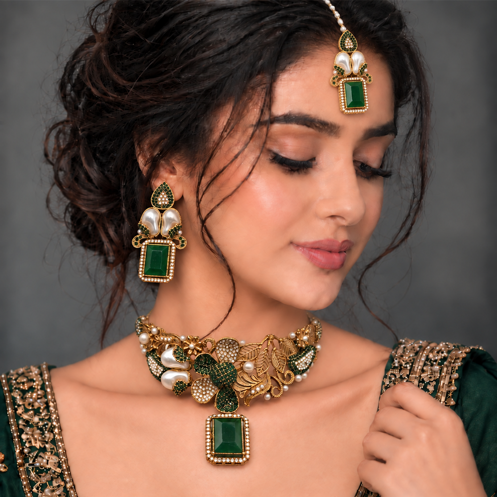 Turkish Green stone collar