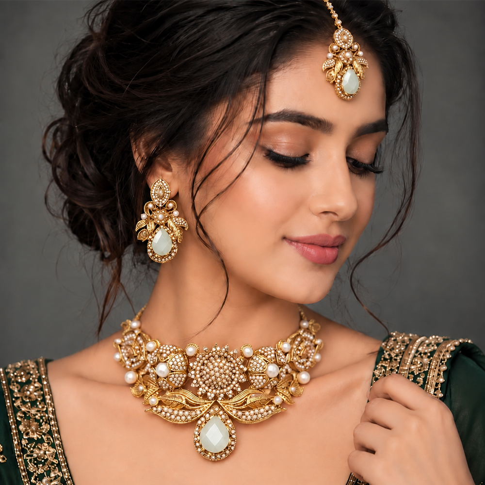Golden stone mini collar