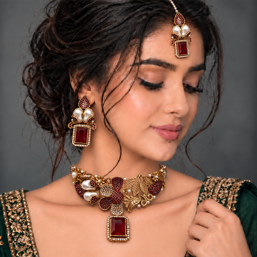 Turkish red stone collar