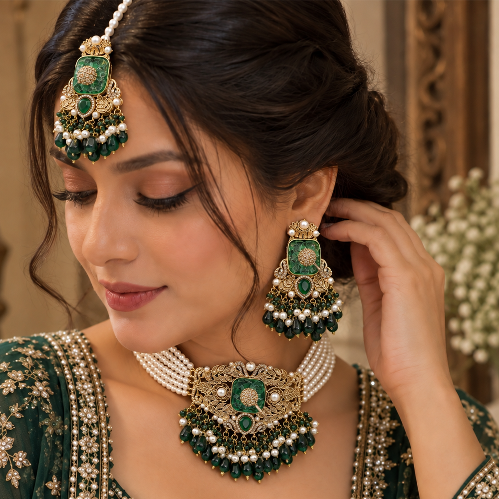 zeenat stone square half choker