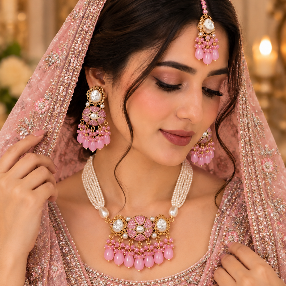gulnaar pink nagina choker