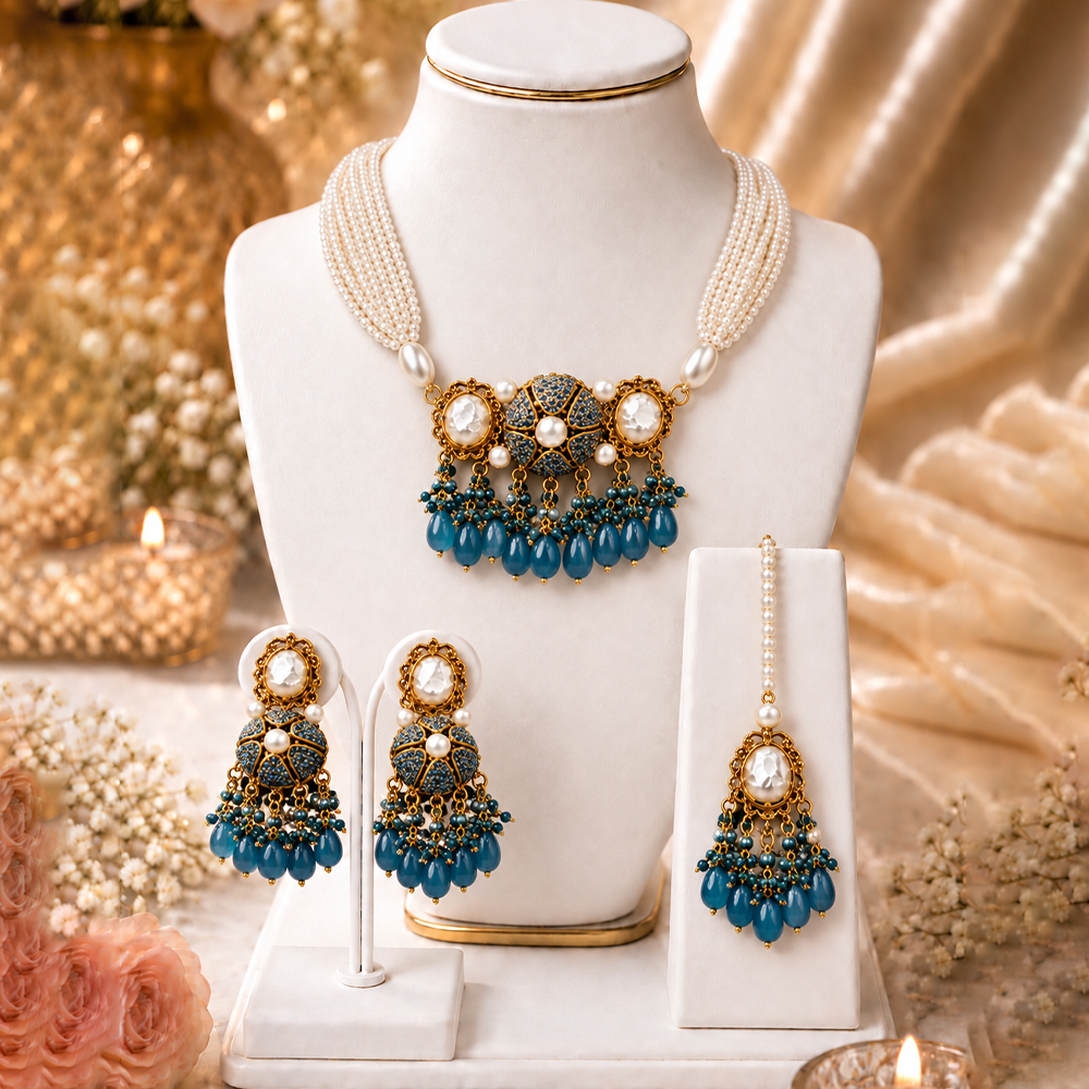 gulnaar blue nagina choker