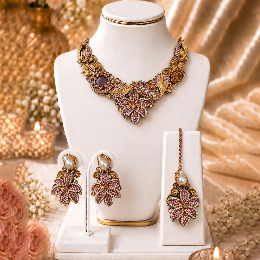 Turkish dusty rose Full Collar set