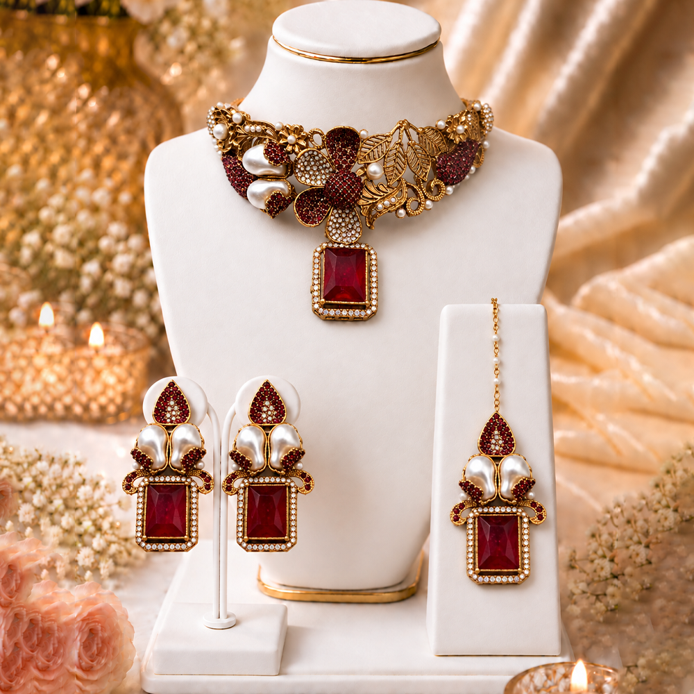 Turkish red stone collar