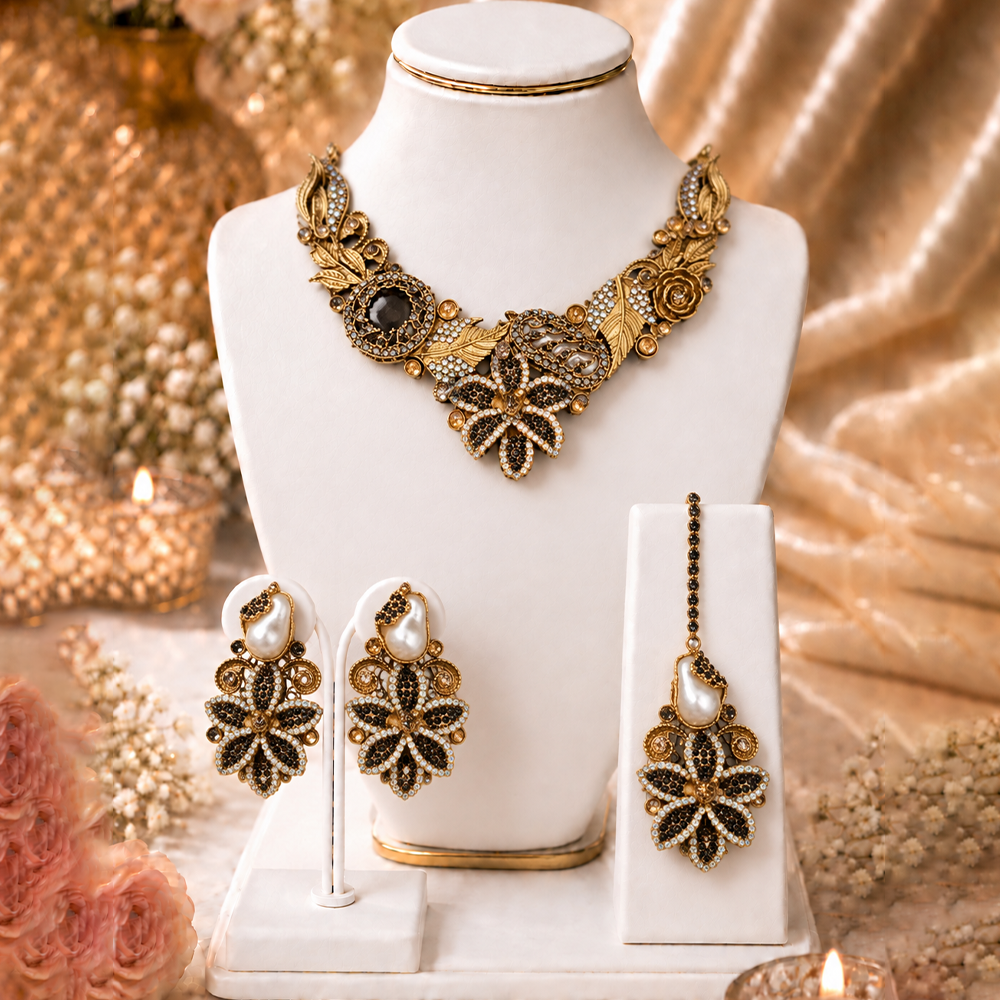 Turkish Black Full Collar set