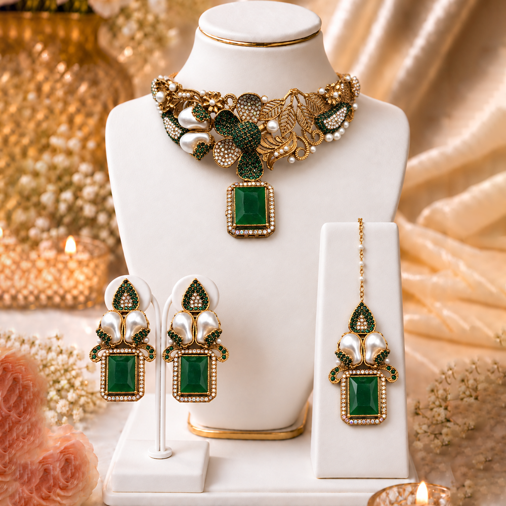 Turkish Green stone collar