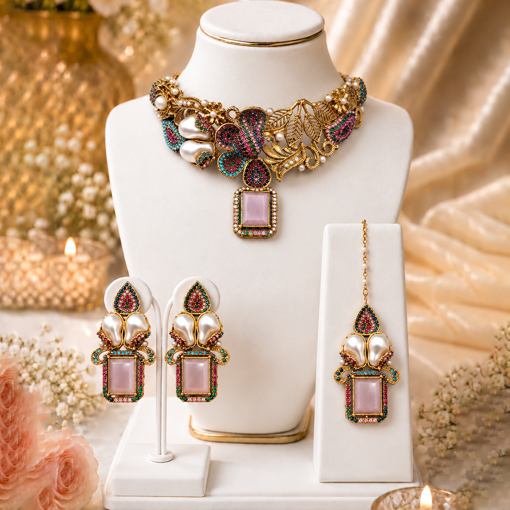 Turkish Multi pink stone Collar