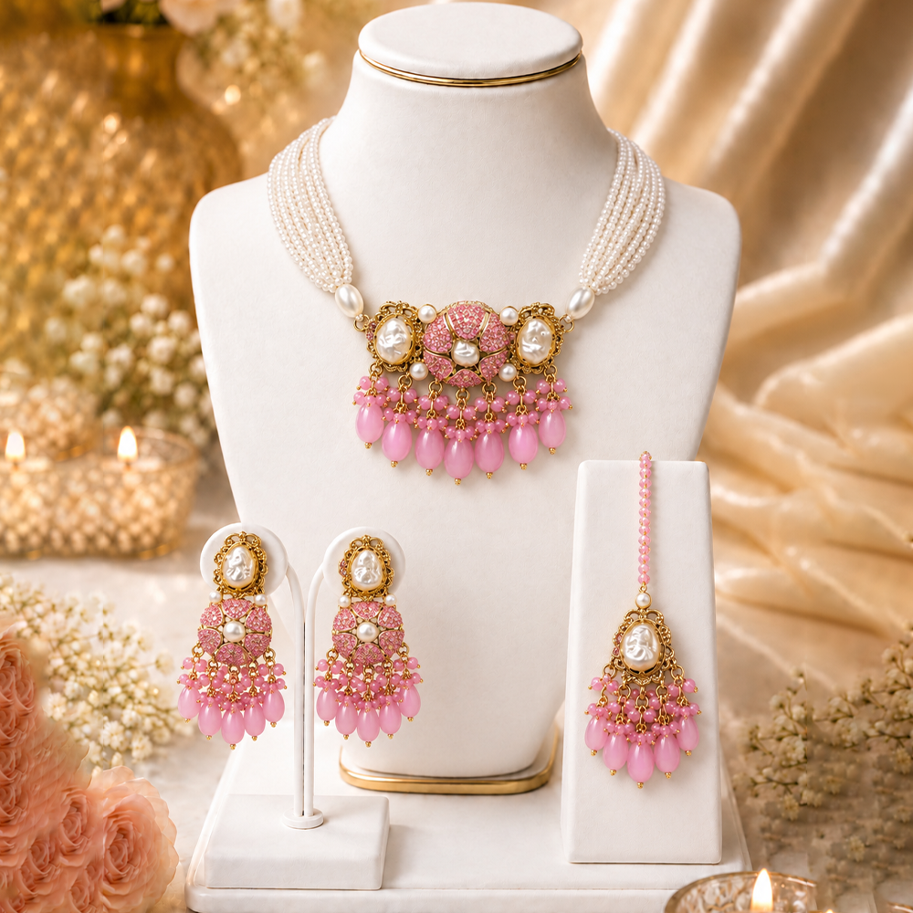 gulnaar pink nagina choker
