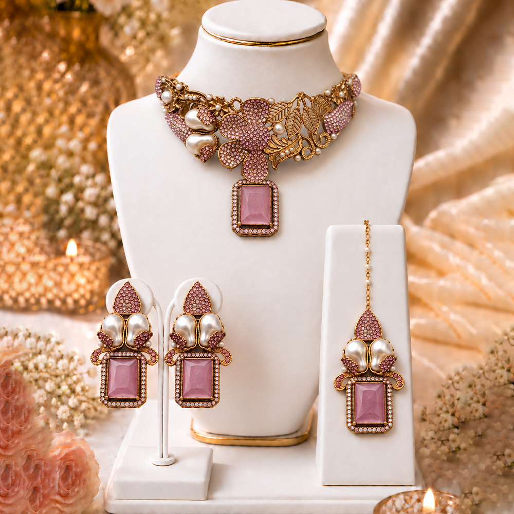 Turkish Pink stone Collar