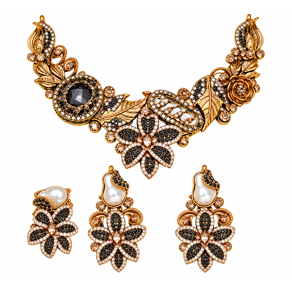 Turkish Black Full Collar set