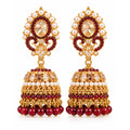 maroon gold plated jhumki