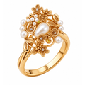 Flower style pearl ring