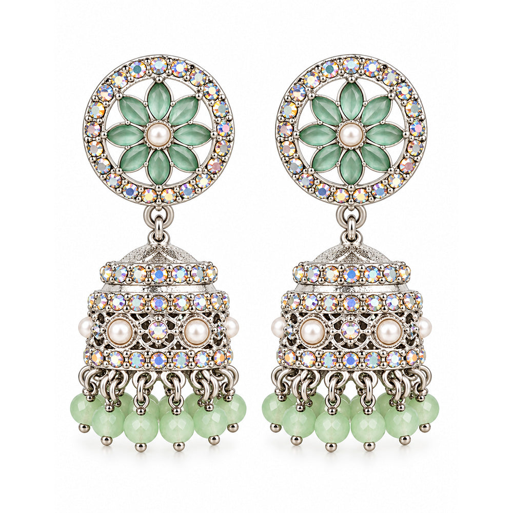 silver mint mini jhumki