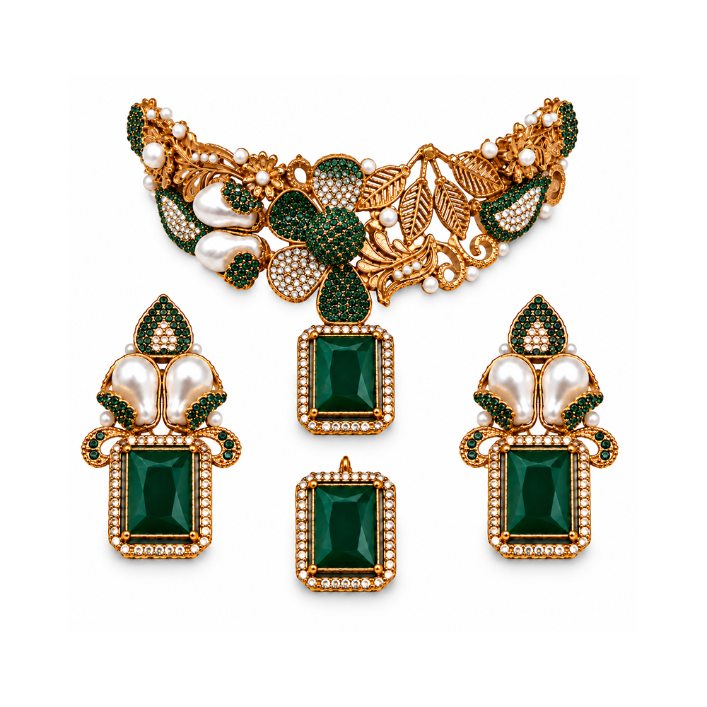 Turkish Green stone collar