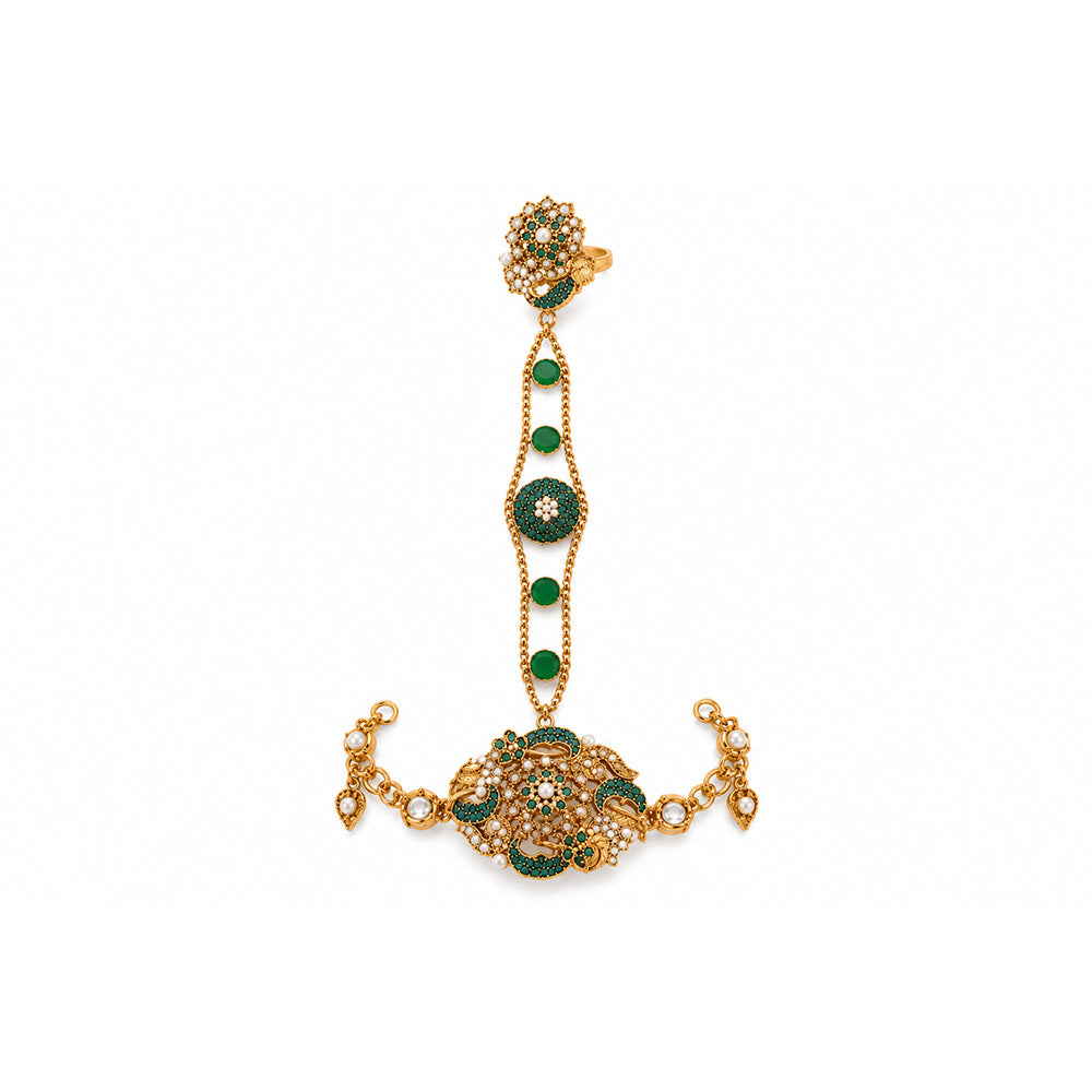 Floral green harness
