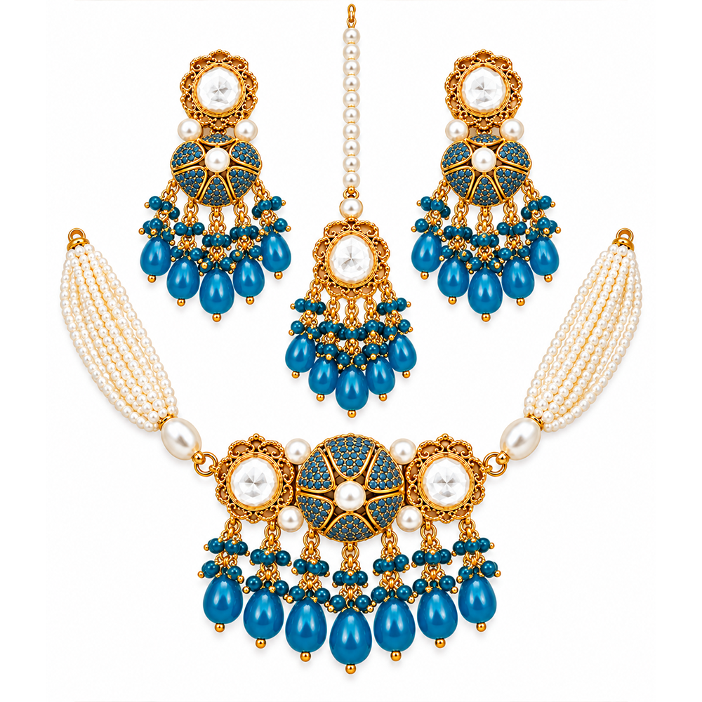 gulnaar blue nagina choker