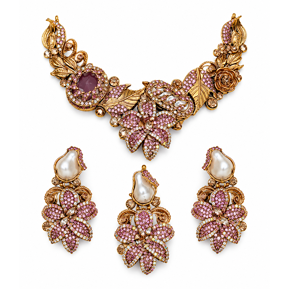 Turkish dusty rose Full Collar set