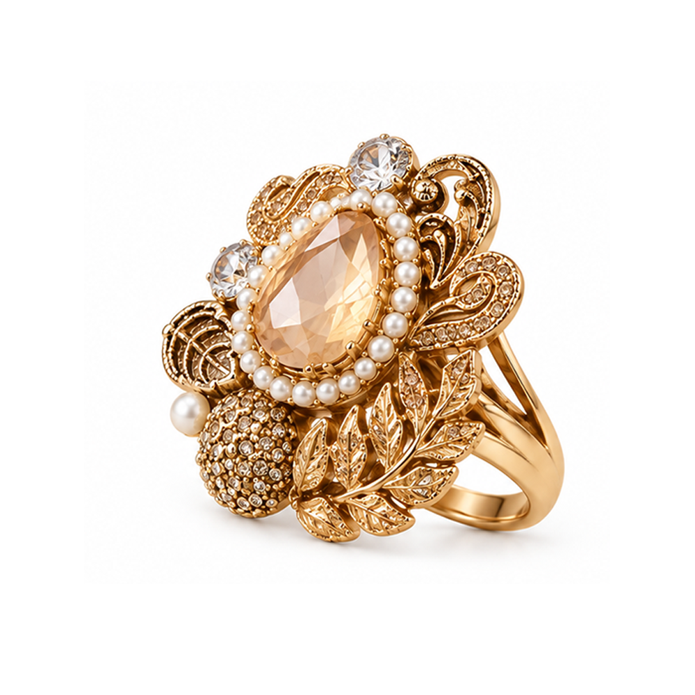 Pearl stone ring