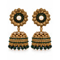 Antique golden green jhumki