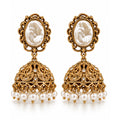pearl golden jhumki