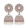 Silver blush pink jhumki