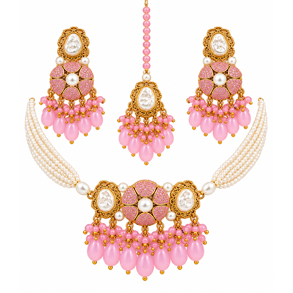gulnaar pink nagina choker