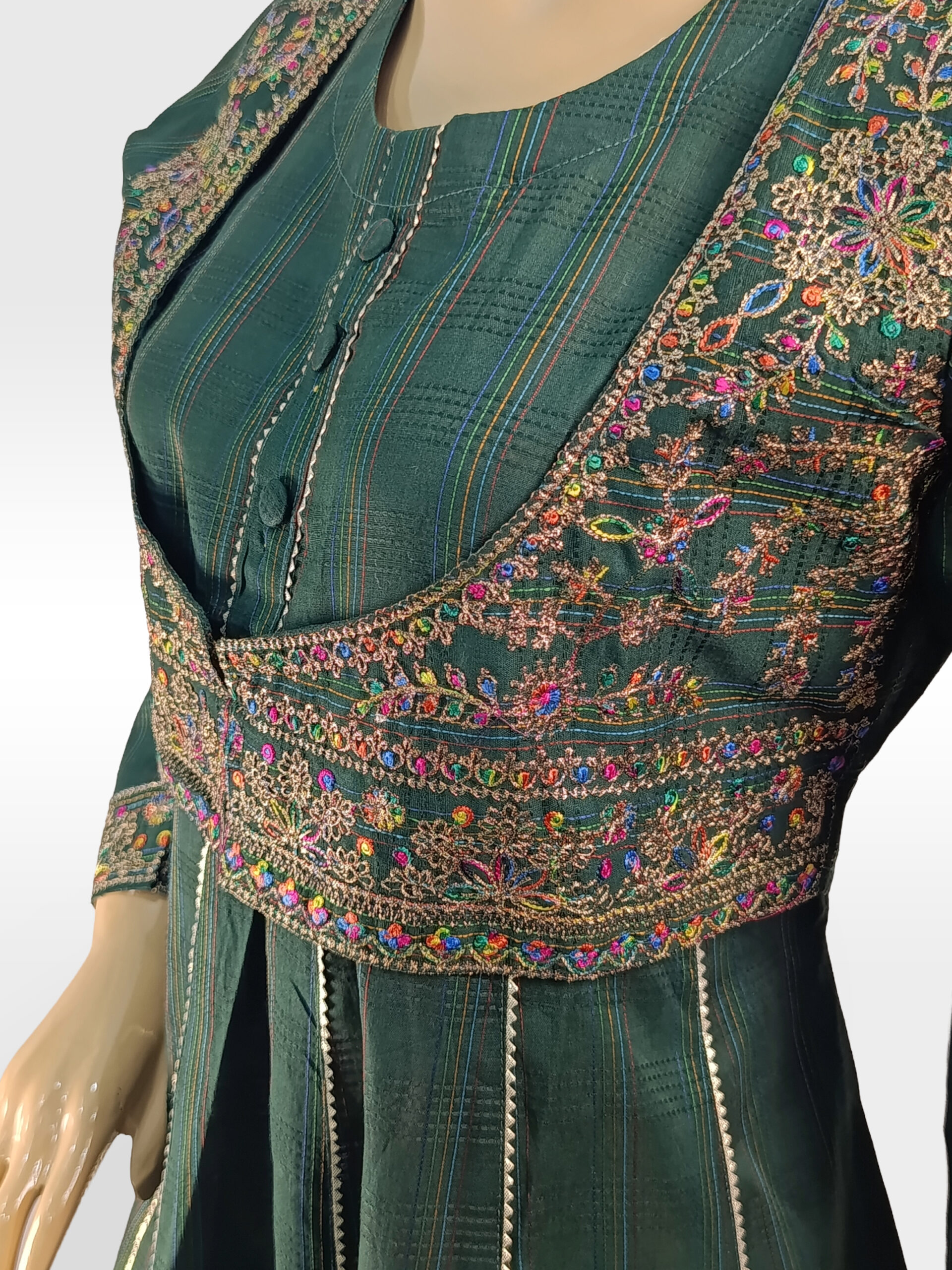 3 PCS Sequins Embroidered Coati with Panel Frock ZZGEP2PT-251016 - Image 3