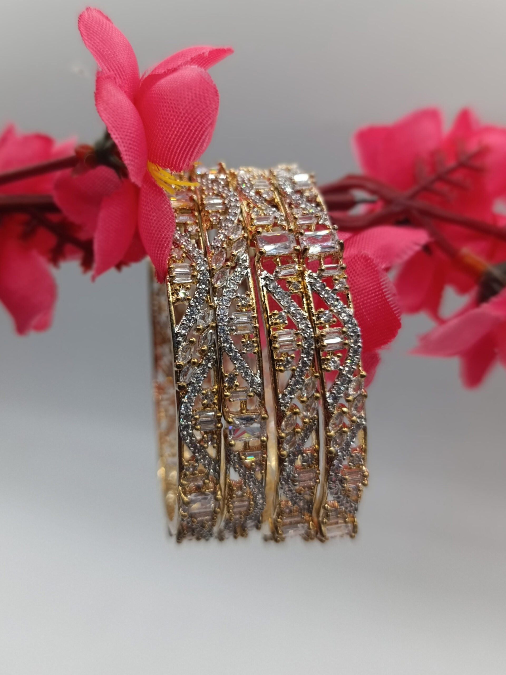 Lehrain Indian 1k AD (American Diamond) Original Zircon Bangles ZZBLSH4P-251202 - Image 2