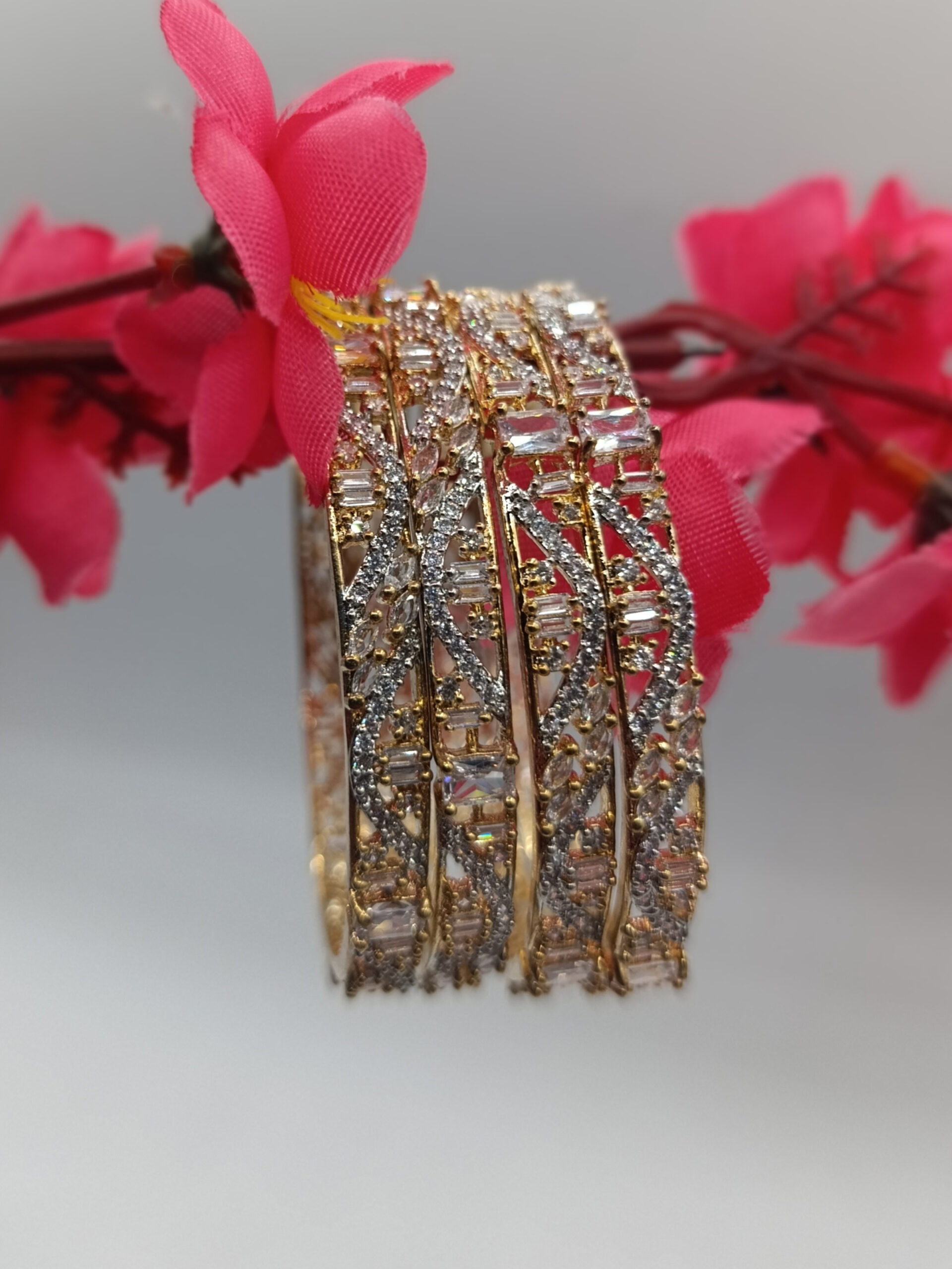 Lehrain Indian 1k AD (American Diamond) Original Zircon Bangles ZZBLSH4P-251202