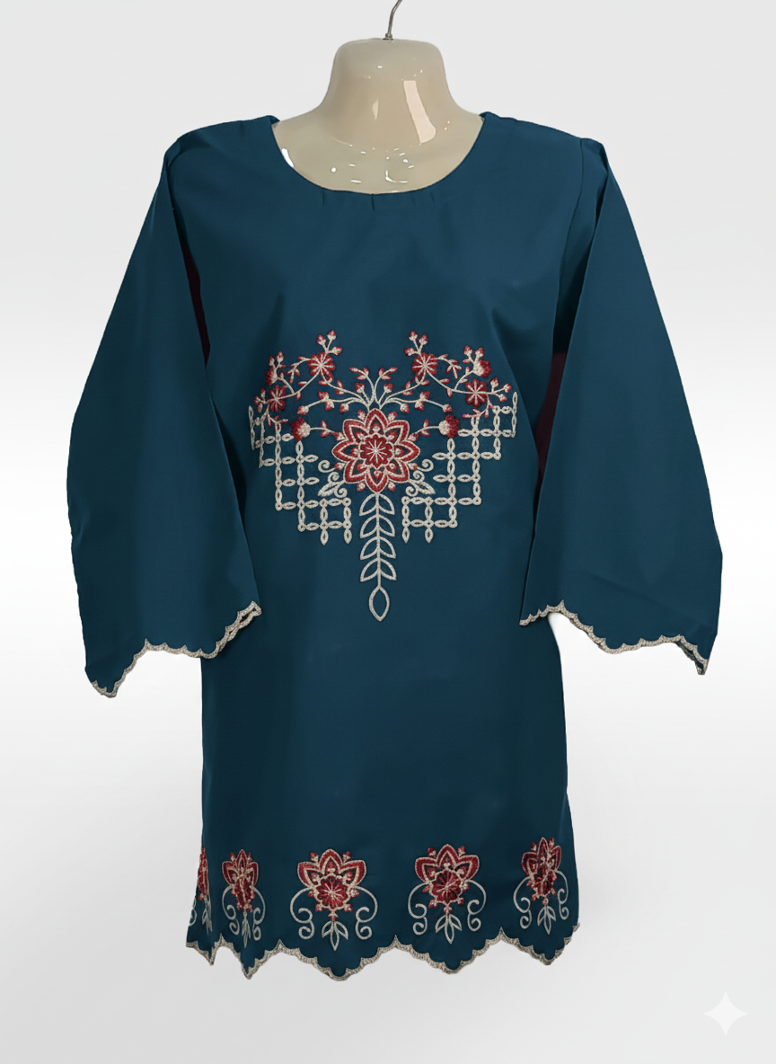 Cotton Embroidered Kurti ZZMEP1P-25108 - Image 4