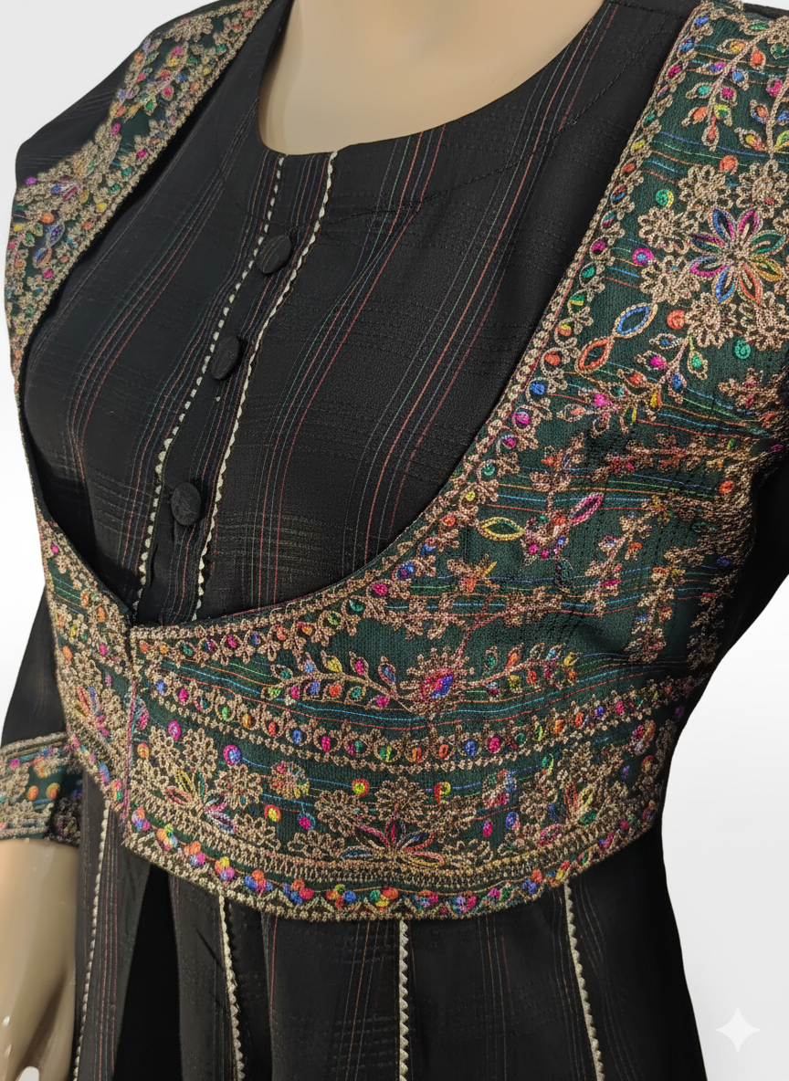 3 PCS Sequins Embroidered Coati with Panel Frock ZZBLEP2PT-251016 - Image 2