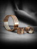 Elegant Gold-Toned Geometric Jewelry Set – Bangle and Matching Rings - ZZBZG2P-251209